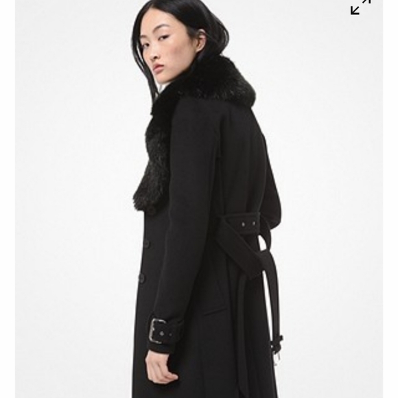 Michael Kors Faux Fur-Collar Wool Coat - Picture 3 of 5